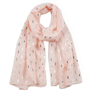 New Style Ladies Spring Pink Hot Stamping Scarf