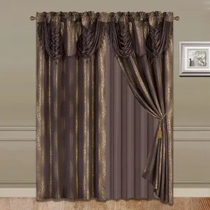 Newest 100% Polyester Luxury 2Pcs Window Curtains For Hotel
