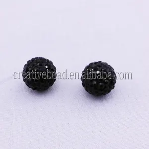 200 teile/paket Großhandel hochwertige Mode Perlen Jet Strass Runde schwarze Perlen mit Loch