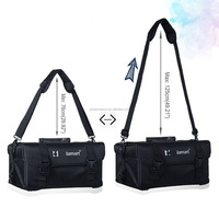Malette de maquillage à roulettes 2 en 1, valise avec roulettes, sacs noirs en Nylon pour artistes du maquillage professionnel
