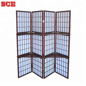Modern Designed Wood Handcrafted Woven Folding Movable Translucent Privacy Room Divider Screen with 5-Panel Customizable Panels - Product Image 2