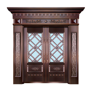 Porte d'entrée antique et bronze, design de porte d'entrée, en cuivre véritable à 100%, anti-balles, porte avant double - Product Image 3