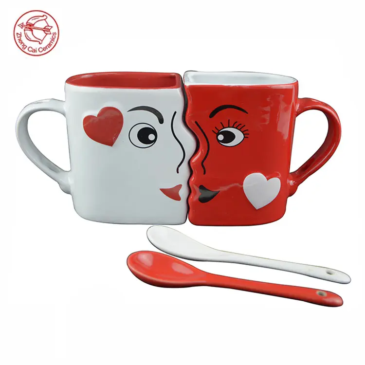 Tazas de cerámica de diseño único para parejas, taza de amor de recuerdo, pareja de San Valentín, diseños de tazas de café