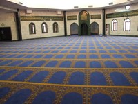 Tapis rouge de mosquée en laine Axminster belge fait main sur mesure pour l'extérieur