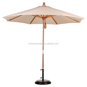 Sombrilla de jardín de 9 pies, piscina, sombrilla de patio de madera con protección uv - Product Image 1