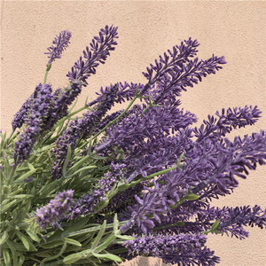 Vendita diretta in fabbrica di alta qualità decorativo 12 rami intensivi matrimonio artificiale plastica fiore di lavanda - Product Image 4