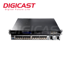Headend Digital penerima terenkripsi dengan 8 Slot CI untuk Kartu Cam satelit Descrambling 8 * tuner ke dekoder IP ASI