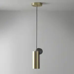 Iskandinav Modern Bronz Paslanmaz çelik yuvarlak tüp LED Asılı Kolye Lamba Villa Evi Için
