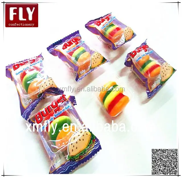Fastfood serie mini hamburger a forma di gummy della caramella individuale