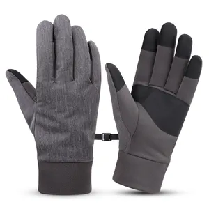 Custom cold fleece touch screen warm climbing biker riding winter gloves for man