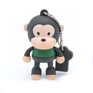 3D tùy chỉnh PVC và cao su 8GB USB Flash Drive 16GB số lượng lớn dễ thương Monkey Stick 32GB - Product Image 4