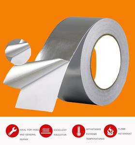 Ruban <span class=keywords><strong>de</strong></span> feuille d'aluminium renforcé pour l'isolation des conduits HVAC Adhésif thermofusible activé par l'eau résistant à la chaleur pour masquer l'adhérence - Product Image 2