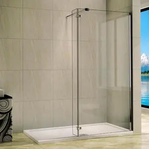 Kamali Harga Pabrik Kamar Mandi Minimalis Tanpa Bingkai Pivot 10Mm Kaca Walk In Shower Enclosure