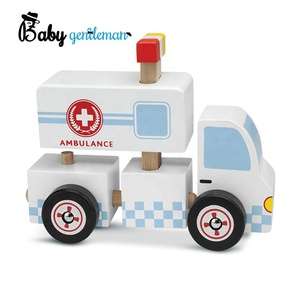 Nouvelle mode, jouet en bois de <span class=keywords><strong>dessin</strong></span> <span class=keywords><strong>animé</strong></span> à faire soi-même, <span class=keywords><strong>ambulance</strong></span> pour enfants Z04376A - Product Image 1