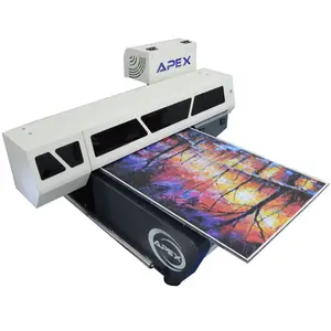 APEX 2020 hot small format uv 3d ink jet flatbed custom printing machine for bamboo fabric