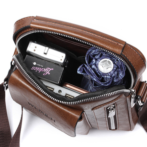 Sac bandoulière messager vintage en cuir PU personnalisé pour homme, vente en gros - Product Image 2