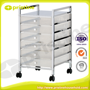 MIT Modern Style DIY Chrome Plated Iron Mobile Storage <b>Trolley</b> Adjustable 4 <b>Drawers</b> for Workshop School Hotel-Wholesale Taiwan - Product Image 2