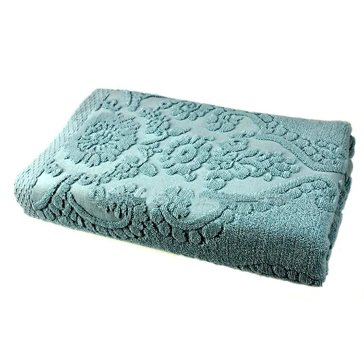 Vente en gros personnalisé plage hygiénique 100% coton jacquard serviettes de bain serviette éponge serviette de visage