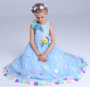 Vestidos de baile para bebé de clase alta, vestidos largos fantásticos con apliques de flores, Bola de baile <span class=keywords><strong>escolar</strong></span>, vestidos de hada esponjosos - Product Image 2