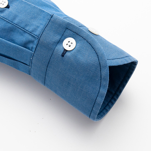 Venta al por mayor de moda más tamaño casuales de los hombres de manga larga de verano de 2019 <span class=keywords><strong>hombre</strong></span> Camisa vaquera de algodón 100% - Product Image 6