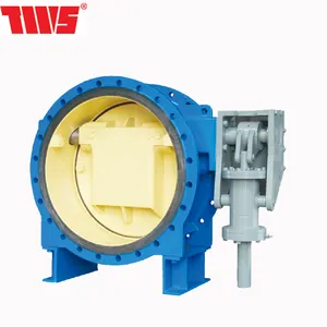 Triple eccentric butterfly tilting check valve with counter weight and hydraulic damper