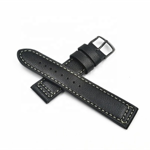 22mm hanno stock fashion product classic split hide <span class=keywords><strong>bracciale</strong></span> per <span class=keywords><strong>orologio</strong></span> in vera pelle cinturino per <span class=keywords><strong>orologio</strong></span> in pelle nera - Product Image 2