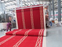 Tapis rouge de mosquée en laine Axminster belge fait main sur mesure pour l'extérieur