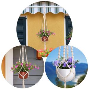 2019 venta caliente de encargo OEM colgando de la pared de algodón interior macrame planta suspensión para la decoración del jar - Product Image 6