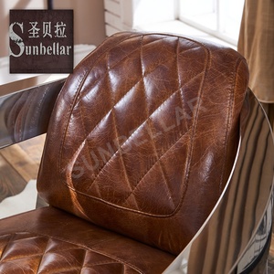 <span class=keywords><strong>Fauteuil</strong></span> de salon en <span class=keywords><strong>cuir</strong></span> véritable marron, grain supérieur, en <span class=keywords><strong>acier</strong></span> inoxydable poli, <span class=keywords><strong>vintage</strong></span> - Product Image 4