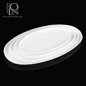 Restaurante del hotel boda real banquete llano de cerámica plato ovalado - Product Image 4