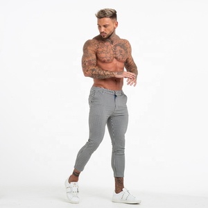 Pantalones a Cuadros Gingtto Súper Elásticos para Adolescentes, Corte Slim, Tipo <span class=keywords><strong>Chino</strong></span>, Pantalones Casuales para Hombre - Product Image 2