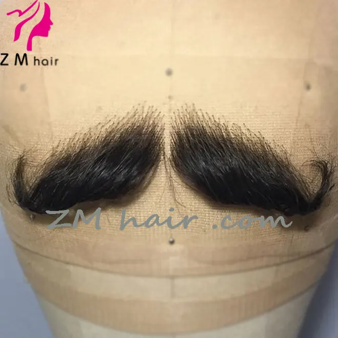 Bigode natural do cabelo humano manopla de barba falsa para venda