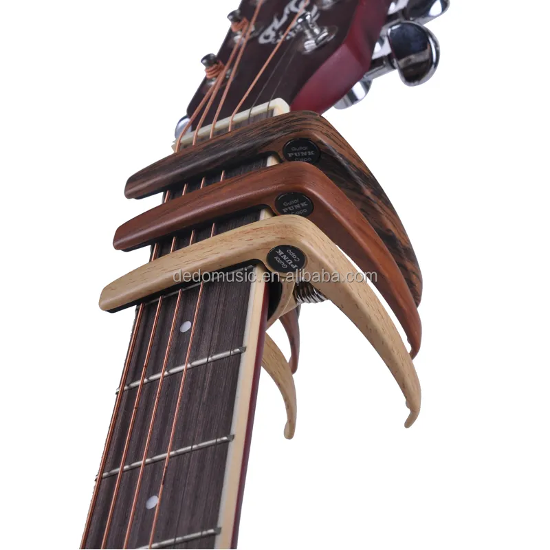 Latest Wooden Design Natural / Sapele / Rosewood colour Guitar Capo with Bridge Pin Puller for Acoustic and Electric Guitar