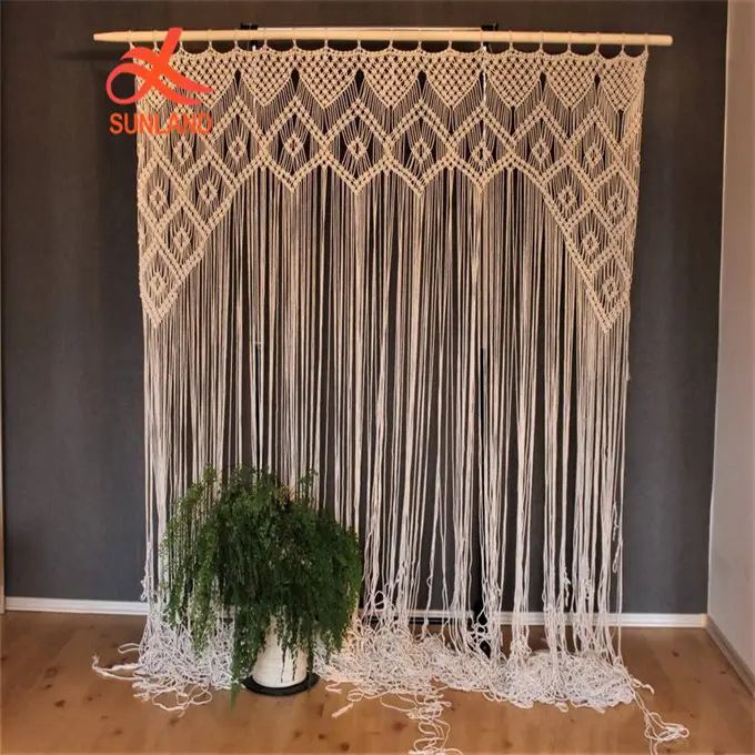 New beautiful W1833 Macrame curtain arch for decor at indoor Macrame Wedding backdrop