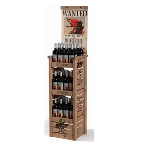liquor store pop wood wine glass display unit