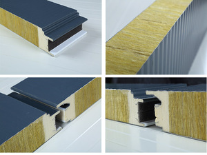 Panel de pared de panel ecológico <span class=keywords><strong>barato</strong></span> lana de roca Sandwish borad prueba de fuego - Product Image 1