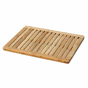 Tapis de bain en bambou, tapis de douche avec bambou naturel antidérapant