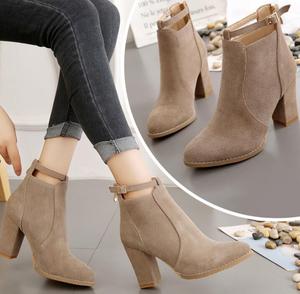 Scarpe da donna UP-0030J 2025 stivaletti in pelle scamosciata autunno inverno tacco alto - Product Image 4
