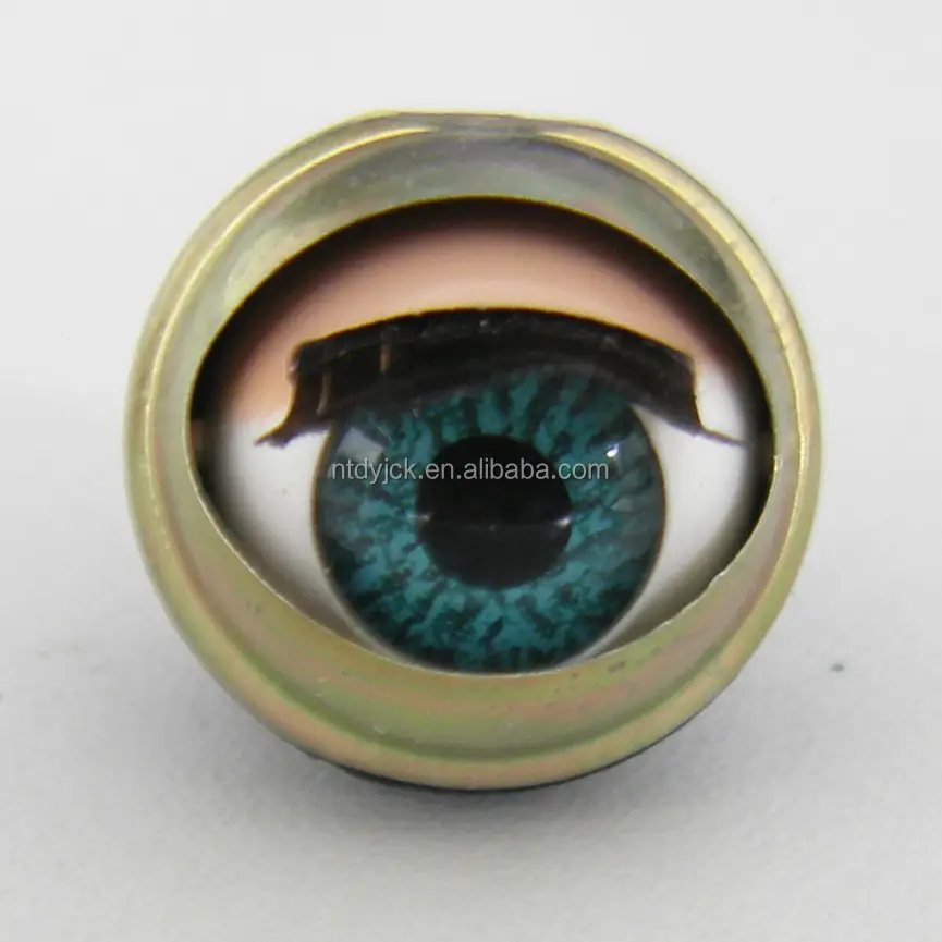 Blue metal/plastic movable doll eyes open close eyes with eyelash
