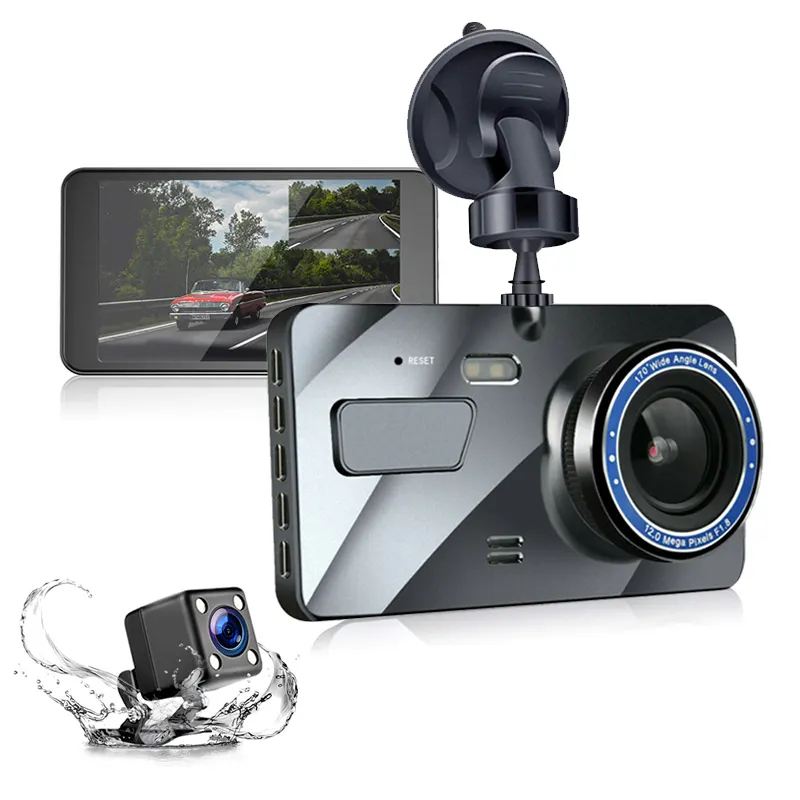 Voiture tableau de bord caméra 4 pouces écran IPS full HD 170 degrés voiture pilote enregistreur de sécurité caméra de tableau de bord caméra de véhicule