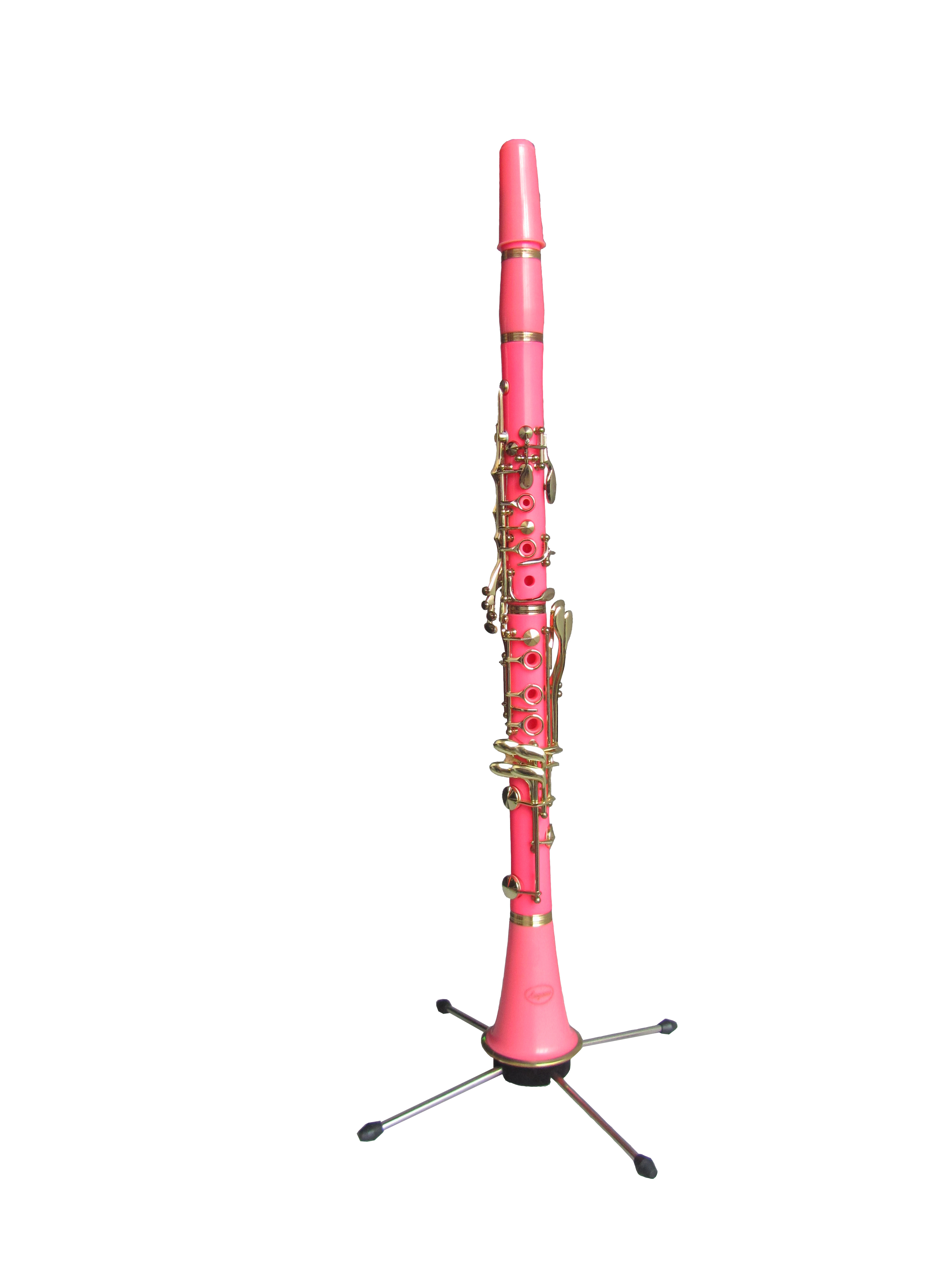 2540】クラリネット 赤～ピンク系のお花封入 clarinetキーホルダー