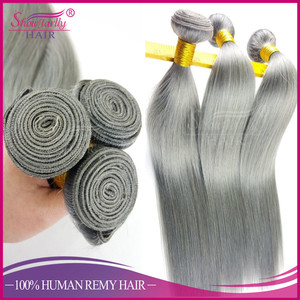 Extensiones de Cabello Humano Virgen Brasileño Gris Plateado, Tejido para Trenzas, Cabello Natural, Marca Angels Fashion Darling - Product Image 6