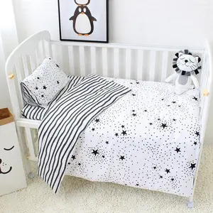 Plain Color Organische 100% Katoen Zachte Jongen Meisje Wieg Baby Deken Quilt Kussensloop 3 Stuk Cot Bedding Set