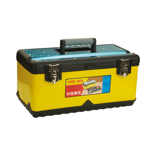 MEIJIA Storage <strong>Box</strong> Two <strong>Chrome</strong> Metal Latches/ Multi-Functional 510x260x220mm 20-Inch Tool <strong>Box</strong> With Tray - Product Image 1