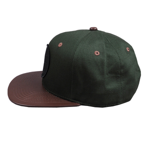 Vogue personalized applique logo leather brim snapback Adjustable cases Shell - Product Image 3