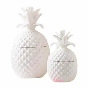 Wholesale white ceramic pineapple jar