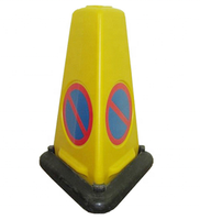 Cône de signalisation de sécurité en plastique PE vert de 900 mm, triangle à 3 côtés, signalisation de danger au sol, signalisation de construction, interdiction de stationnement, cône d'avertissement pyramidal