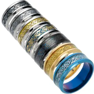 Großhandel Titan stahl drachen ring schmuck hohe qualität silber gold Drachen stück edelstahl ring zubehör