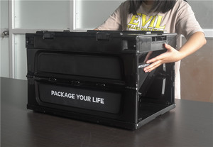 Vận Chuyển Rau Tái Chế Đen Dễ Dàng Gấp Nhựa Chơi Thẻ Bin Hộp Lưu Trữ - Product Image 4