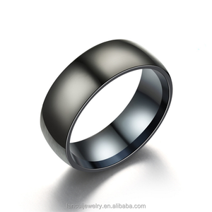 Lancui Wholesale Fashion Jewelry Custom Logo Finger Anillos <strong>Titanium</strong> Steel Mens <strong>Black</strong> <strong>Rings</strong> - Product Image 3
